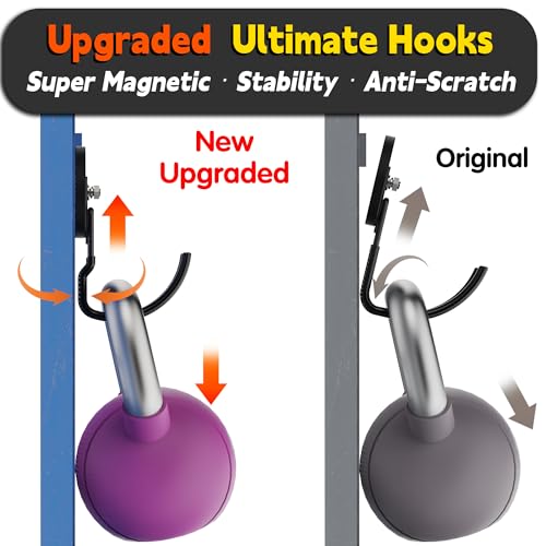 ULIBERMAGNET Upgraded Extra Large Magnetic Hooks,2 Pack Heavy Duty Ultimate Magnetic Hooks for Metal Cabinet,Pegboard,Garage Shelve,Tool Shed,RV,Shipping Containers (Black/3.46inch) - style: Upgraded Black Large J Ultra-Strong Hooks
