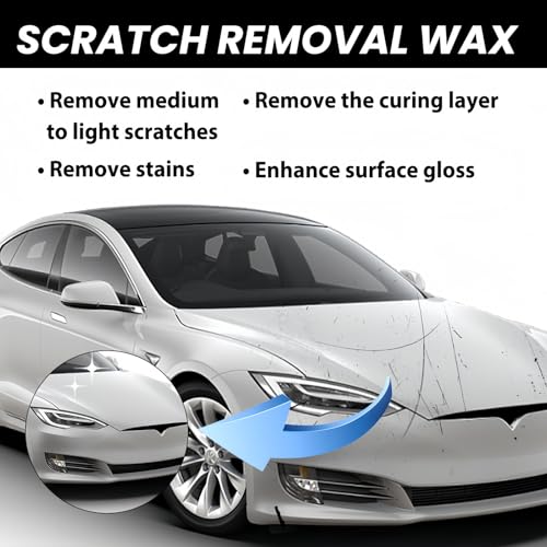 2026 New Car Scratch Removal Wax, Scratch Remover for Vehicles, Upgrade Car Scratch Remover for Deep Scratches, Car Polishing Wax Scratchs Remover Cars Paint Scratchs Repair Kit Wipe Sponge
