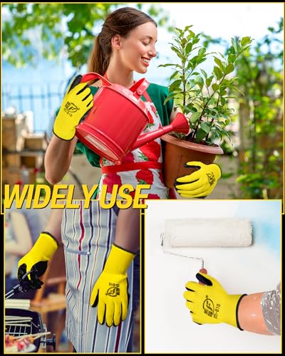 Potchen 72 Pairs Garden Work Gloves Bulk Pack for Men and Women - color: Yellow