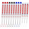 12 PCS Long Head Deep Hole Marker Pens,20mm Long Nib Marker, Longs Nose Markers, Waterproof Construction Markers Marking Tool,Permanent Markers Carpenter Ink marker Pens,Metal marking Pens - color: 12PCS-20MM-Red/Black/Blue/White