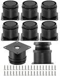 HDAJY 8pcs Stainless Steel Adjustable Furniture Legs 2" Black Cabinet Feet