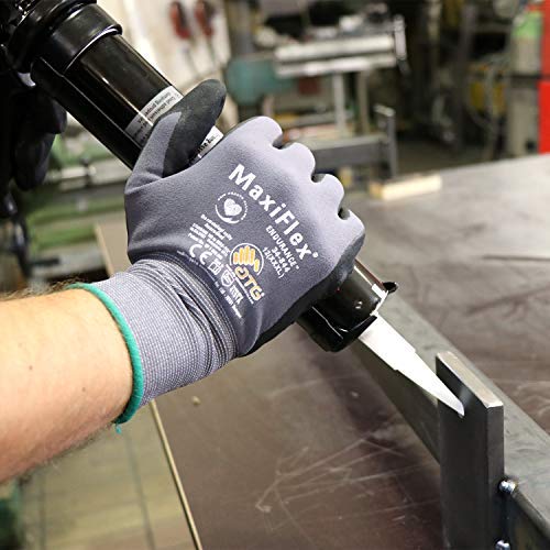 MaxiFlex 34-874 Ultimate - Nylon Micro-Foam Nitrile Grip Gloves - Black Gray - Sizes - 12 Pairs (Dozen) - size: X-Large, style: 1 Pair