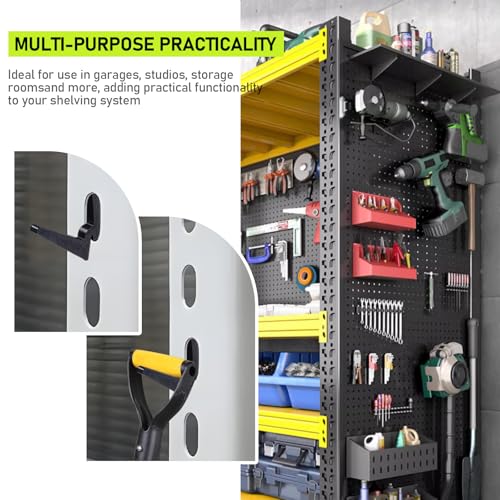 Garage Shelving Hooks 16Pcs L J Shape for Keyhole Slots Storage Rack