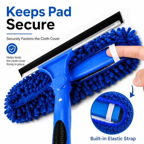 2-in-1 Window Cleaning Kit with Bucket, Extension Pole & Squeegee