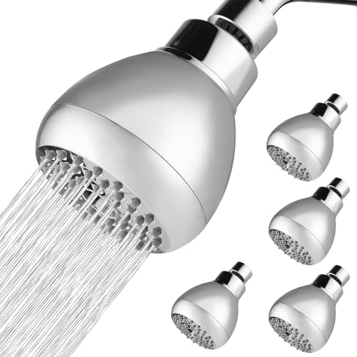 5 Pack High Pressure Shower Head - Powerful Bathroom Pressure Boosting Showerhead - Perfect Universal Replacement for Rain Shower Heads(Chrome) - color: 5 Pack Chrome