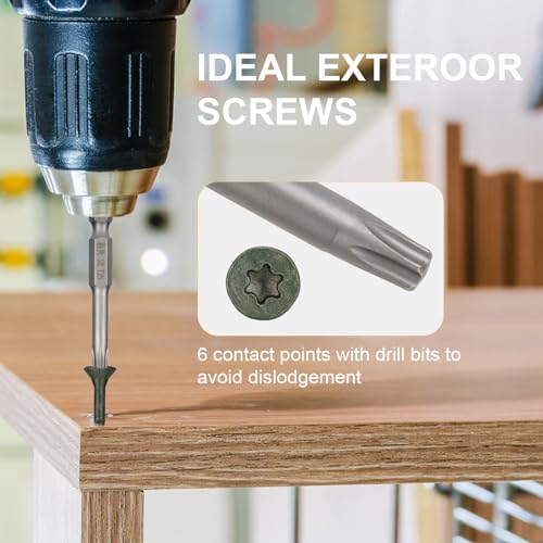 Deck Screws #10 x 2-1/2’’, T25 Star Torx Drive Flat Head Wood Screws, Green, 5lb - color: Green, size: 10X2-1/2’’
