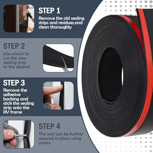 4 Inch RV Slide Out Seal, Rubber Weather Stripping Wiper(25Ft) - color: 4", size: 25 Feet