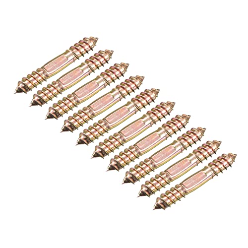 UXCELL 10x60mm Hanger Bolts, 12pcs Double Ended Self-Tapping Thread Dowel Screws for Wood Connecting - size: 60mm