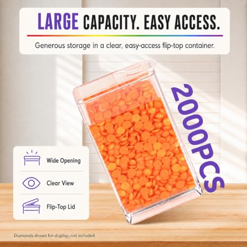 MERATIA Diamond Art Painting Storage Case Organizer, 80 Slots Containers - color: 80 Slots-Purple