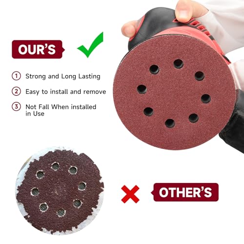 100PCS 5 Inch Sanding Discs 100 Grit Sandpaper for Orbital Sander | Professional Orbital Sander Pads, Hook and Loop Sand Paper Sander discs,Sanding Pads for Metal,Car,Wood - style: Aluminum oxide