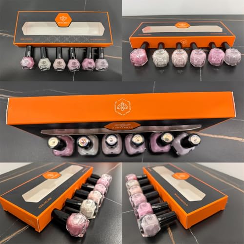 modelones Nail Polish Set, 6 Colors Nude Brown Maroon Nail Lacquer Kit - color: C2 Orange Brown