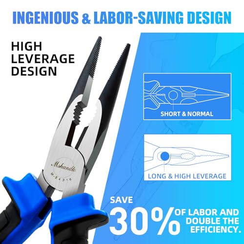 Needle Nose Pliers 6.5" Long Nose Pliers for Wire Bending, High Carbon Steel Needle Nose Plier, Serrated Jaw Pliers for Jewelry Making, Electronics Repair, Object Grasping, Craft Making - size: 6.5"-1Pack-TPR