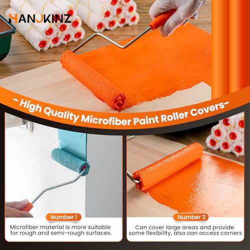 Microfiber Paint Roller, 4 Inch and 6 Inch, 40 Pack - size: 4 Inch & 6 Inch,40 Pack