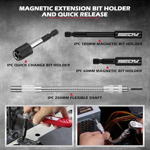 232-Piece Ultimate Screwdriver Bit Set, Cr-V Impact Driver Bit Set Includes Security Bits,Nut Driver, Ratchet Wrench and Bits Holder - color: 232 Pcs Impact Ready Set