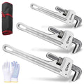Verida Aluminum Pipe Wrench Set, 10", 12", 14", 3-piece, 40% Lighter, Reducing Hand Fatigue. Adjustable Plumbing Wrench Set, Wider Application Range - size: Aluminum 10/12/14 inch