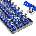 Ernst Manufacturing 8491 Socket Boss Multi-Drive Socket Organizer Tray with 13” Socket Rails, Blue – Drive Socket Storage Tray for Automotive Service Technician’s Toolbox - Made in USA - color: Blue, style: 13-Inch