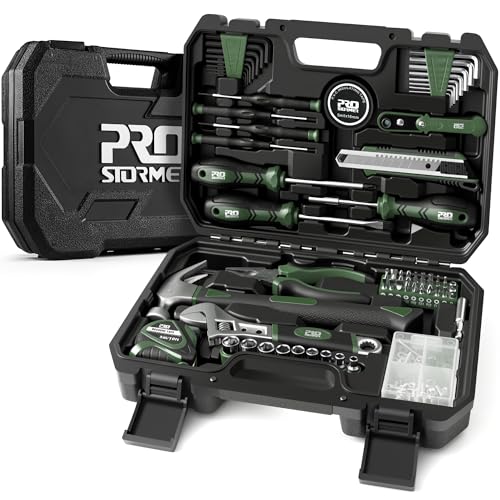 Prostormer 160-Piece Tool Set, Basic Home Repair Kit, Green - color: Green
