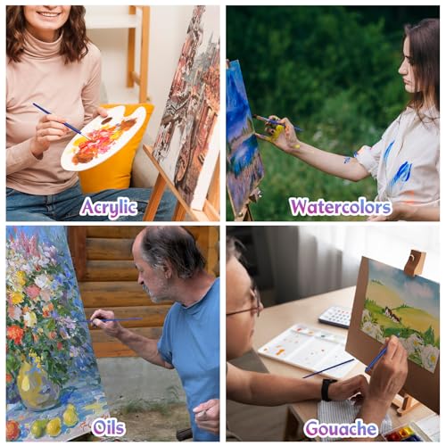Halobios Paint Brushes Set, 20 Different‑Size Acrylic Paint Brushes for Nail Art, Face Art, Crafts, Rock Painting & School Projects - size: 20PCS