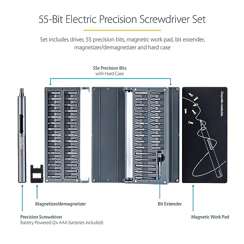 StarTech 55-Bit Electric Precision Screwdriver Set, TAA (CTK55PCEDRIVE) - style: 55 Piece