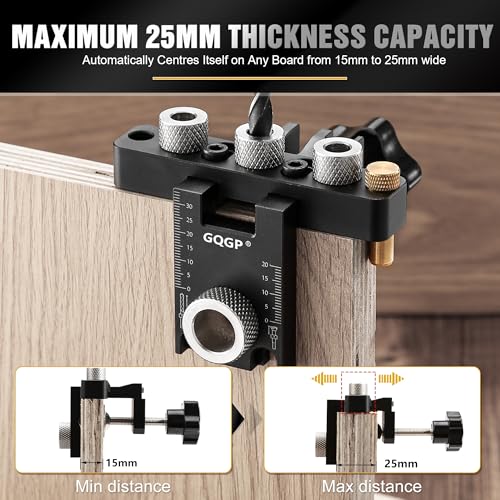 3-in-1 Dowel Jig Kit, Self Centering Doweling Jig for Straight Holes, Woodworking Adjustable Width Drill Guides Locator, Woodworking Joints Tool with 5/16", 3/8", 19/32" Drill Bits - size: Portatile, style: 3 in 1 Pocket Hole Jig