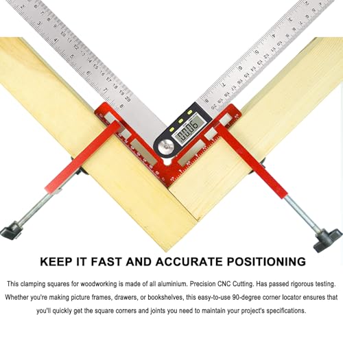 90 Degree Positioning Squares Right Angle Clamps for Woodworking - 4 Pack 5.5"Aluminum Alloy Woodworking Corner Clamps, for Picture Frame, Cabinet, Boxes, Drawers (4Pack 5.5'')