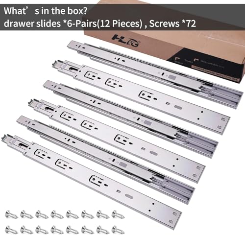 10 inch Soft Self Close Drawer Slides 6 Pairs (12pcs) Full Extension Ball Bearing 3 fold Full Stretch Side Mount Drawer Slides 100 LB Capacity Drawer Slide 10" Silver - size: 10 inch-250mm