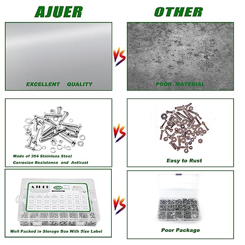 1000pcs ISO7380 M2/M2.5/M3/M4 Button Head Socket Cap Screws, Bolts Nuts Washers Assortment Kit, 304 Stainless Steel Metric Screw Set, Small Bolts and Nuts Kit, - size: sllver 1000pcs hex button haed cup screw