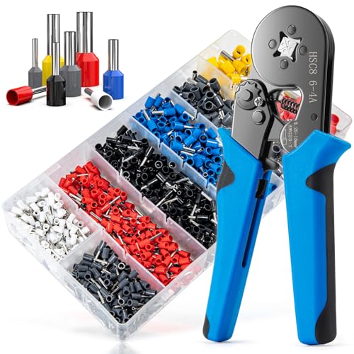 LUNEY 1250PCS Wire Ferrules Crimping Tool Kit for AWG 23-7(0.25-10mm²)