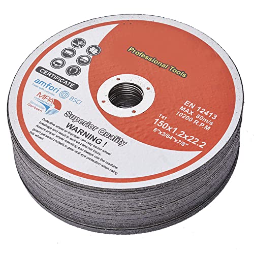kimllier 100 Pack Cut Off Wheel 6 Inch x 0.045 Inch x 7/8 Inch Metal and Stainless Steel Cutting Discs Fit for Angle Grinders