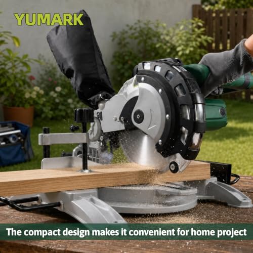 Miter Saw 8-1/4-Inch Compound Miter Saw Single Bevel Table Saw 5000RPM Corded Power Wood Circular Saw Lightweight Chop Saw