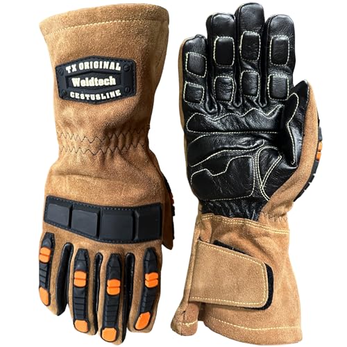 Cestus 7027, Impact Resistant Welding Gloves, Gel Padded Palm - size: Medium