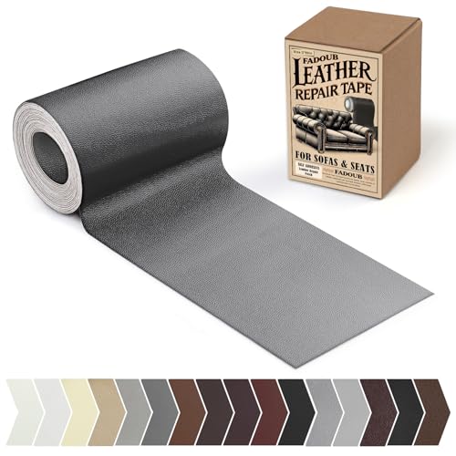 Leather Repair Patch, Self Adhesive Leather Repair Tape Kit Dark Gray - color: Dark Gray, size: Fine Grain 3 x 60 In