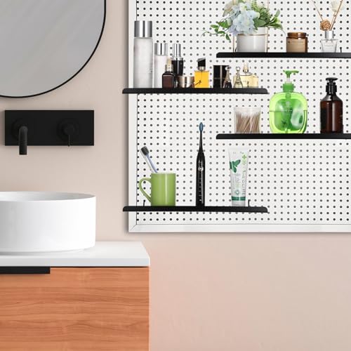 Kokone 4 Pack Metal Pegboard Shelves with Lip for 3/16 Inch(4.5mm) Paerture - size: 4 Pack