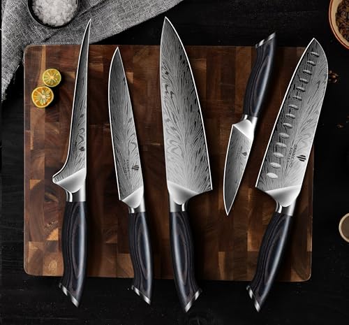 5PCS Knife Set, Kitchen Knife Sets in Powder Steel - size: 5PCS Knife Set
