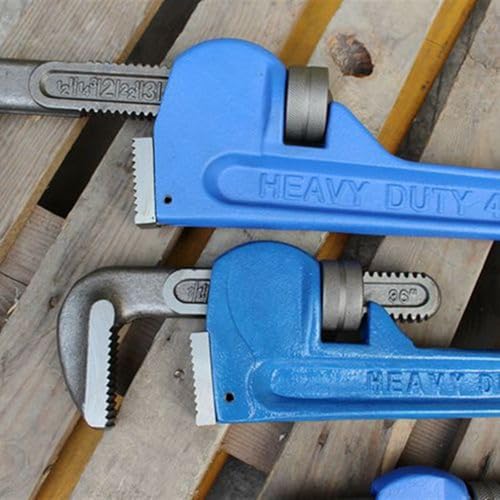 HOIGON 3 Piece Heavy Duty Plumbers Pipe Wrench Set, 8" 10" 14" Heat Treated Adjustable Straight Pipe Plumbing Wrench Set with Soft Grip for Household Plumbing Repairs - color: Blue, size: 8" 10" 14"