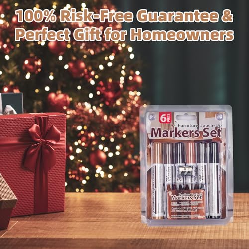 Wooden Furniture Floor Scratch Repair Markers, Wood Touch Up Markers with Sharpener, Furniture Touch Up Pens for Wood Floors, Tables, Cabinets, Doors, Quick
