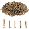 Moxweyeni 200 Pack 6 x 32 mm Heavy Duty Hollow Wall Anchors with Screws Loose Hinge Hole Repair Kits for Hinge Hole Repair and Concrete, Hollow, and Wood Walls