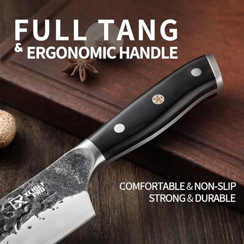 Chef Knife Set with Bag, Hand Forged High Carbon Steel BBQ Knives Set