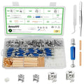 390PCS Cam Locks for Furniture 3-in-1 Eccentric Hardware Wheels Furniture Fasteners Cam Lock Nuts and Cam Screws Furniture Cam Lock Fasteners for Drawer Dresser Cabinet