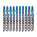 10-Piece T118A 7.7cm/3inch T-Shank Jigsaw Blade Set Optimized for Extra-Clean Wood PVC, and Plastic Cutting - size: T118A