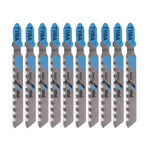 10-Piece T118A 7.7cm/3inch T-Shank Jigsaw Blade Set Optimized for Extra-Clean Wood PVC, and Plastic Cutting - size: T118A