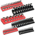 Bates- Magnetic Socket Organizer Set, 6 pcs, 1/2", 1/4" and 3/8" - color: Black & Red, size: 6 Pack