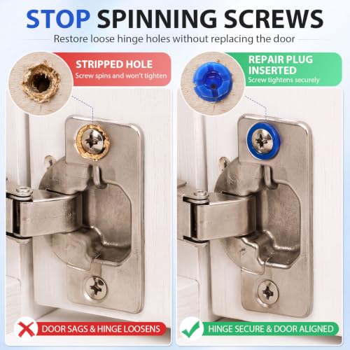 Bokon 30 Pcs Wood Anchor, Stripped Screw Hole Repair Kit,Blue - color: Blue