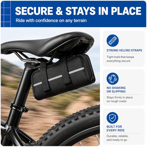 ANGORA BRANDS Bike Tire Repair Kit – All-in-One Bicycle Repair Kit with Pump, Multi Tool & Tire Levers, Portable Emergency Bike Tool Kit for Road, Mountain & Hybrid Bikes