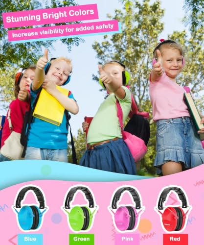 ZOHAN Kids Noise Cancelling Headphones - 25dB NRR Kids Ear Protection 3 Pack, Hearing Protection Safety Ear Muffs for School Monster Truck Fireworks Travel Studying Concerts Events - color: 3pack - Blue+green+pink2.0