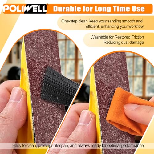 POLIWELL Micro Sanding Tools 3.5” x 1” Detail Sander for Small Projects, Mini Handle Sander Kit+ Sandpaper 40 80 120 180 240 400 600 Grit for Crafts Wood Finishing Tight Narrow Spaces, 120 PCS - style: 120 Pcs