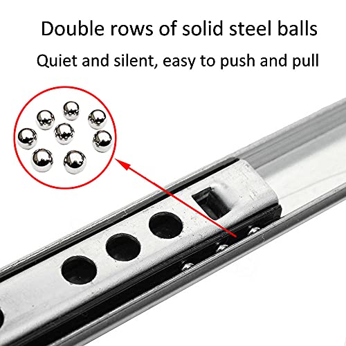 ETOPARS 5 Pairs 11" Heavy Duty 17mm Drawer Runners Slide Slides Ball Bearing Grooved Steel Extension Sizes Kitchen Cabinet Desk Capacity Side Mount - size: 11" / 278mm