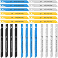 24PCS Jig Saw Blade Set, High Carbon Steel Assorted Saw Blades, U-Shank Sharp Fast Cut Down Jigsaw Blade for Wood Metal Plastic Cutting Includes 6t 8t 10t 14t 18t 24t 32t