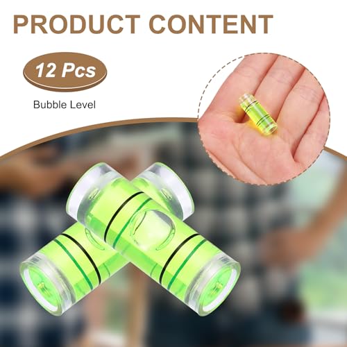HARFINGTON 12pcs Mini Cylindrical Bubble Spirit Level Vials 8x22mm - size: 8x22mm