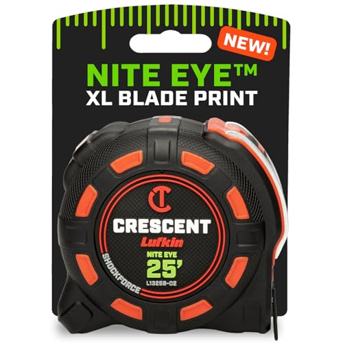 Crescent Lufkin 25 Ft. SHOCKFORCE NITE EYE Tape Measure | L1325B-02 - size: 25', style: SAE